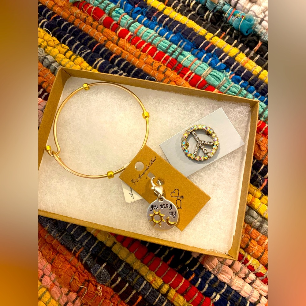 Hallmark Charm Bracelet And Pin